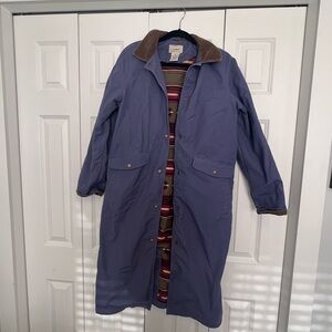 L.L. Bean Purple Trench Coat with Brown Accents